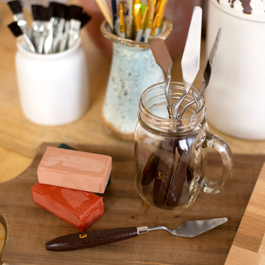 ToolTreaux Steel and Polished Wood Assorted Soft Medium Sculpting Spatulas, 5pc, view 2