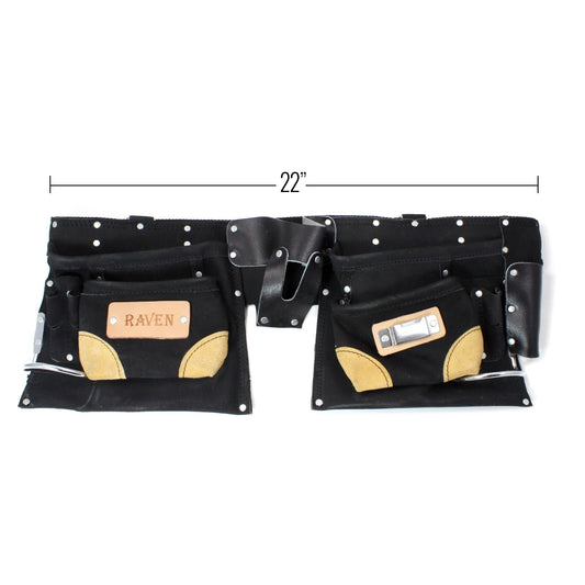 9 Pocket Carpenter Tool Belt Heavy Duty Suede Leather Fits Hammer And Nails, view 2