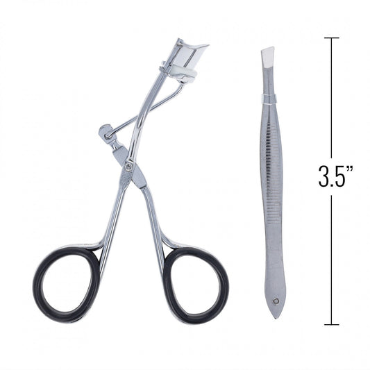 ToolTreaux Eyelash Curler and Tweezer Set Eye Makeup Eyebrow Tool Set - 2pc, view 2
