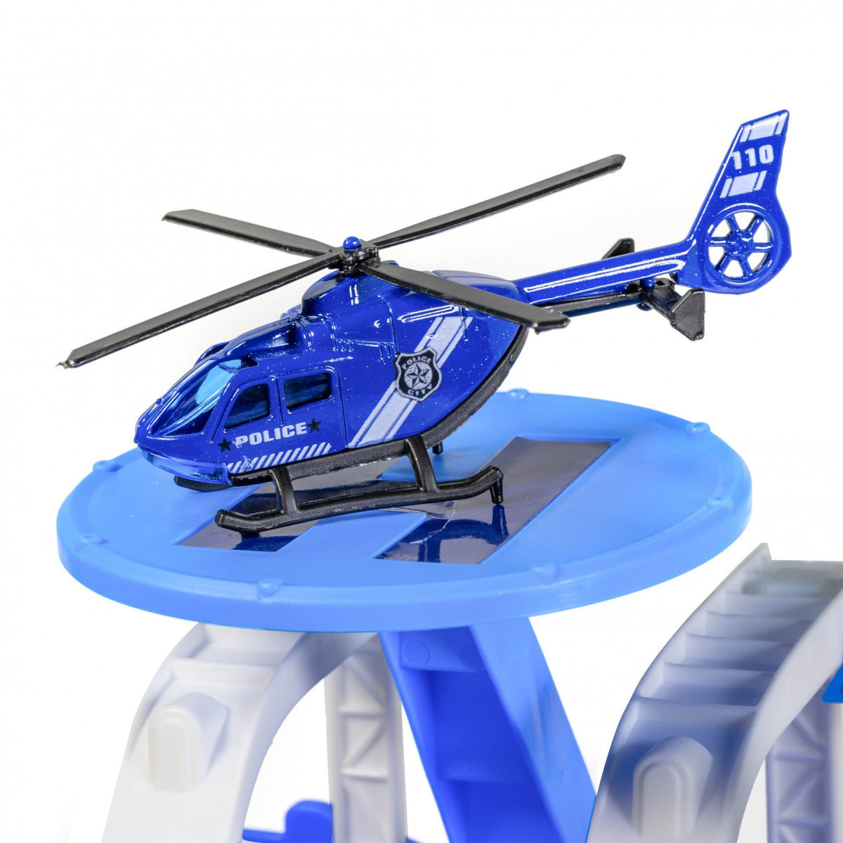Kidplokio 41pc Police Station for Toy Cars Playset, Blue, Boys, Ages 3+, view 6