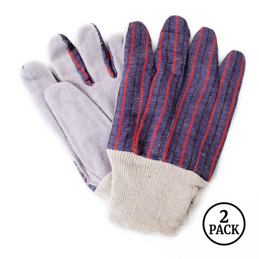 Multiple pairs of adult work gloves from two multi-packs, suitable for outdoor and garden use