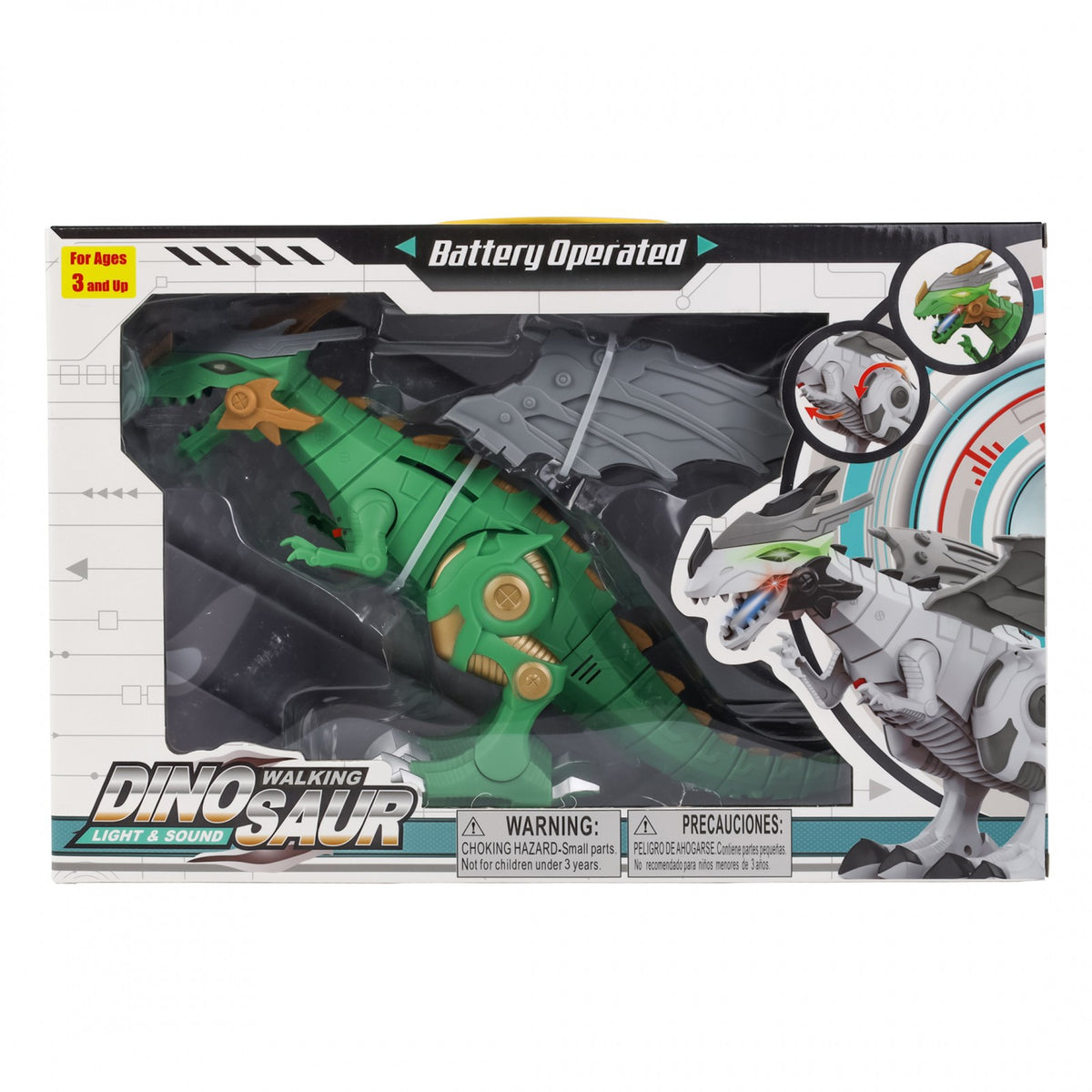 Kidplokio Green Walking Robot Dinosaur Dragon Space Toys Lights Sounds, Boys, view 8
