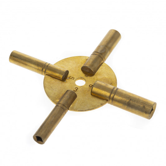 2 Pack Universal Tool Antique Grandfather Brass Clock Key 4 Prongs - Odd Numbers, view 2