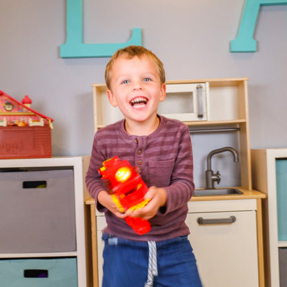 Kidplokio 3 in 1 Transforming Dinosaur Toy Space Blaster Lights and Sounds, Red, view 8