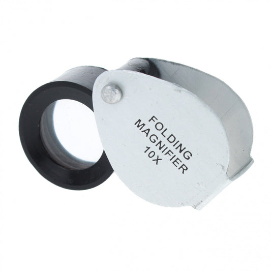 chrome folding 10X 16mm doublet jewelers loupe magnifier