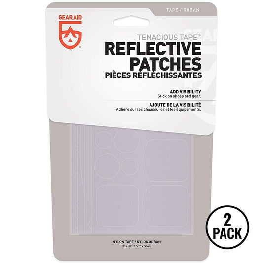 Two Gear Aid Tenacious Tape patch packs intended for repairing safety gear, jackets, and outdoor items.