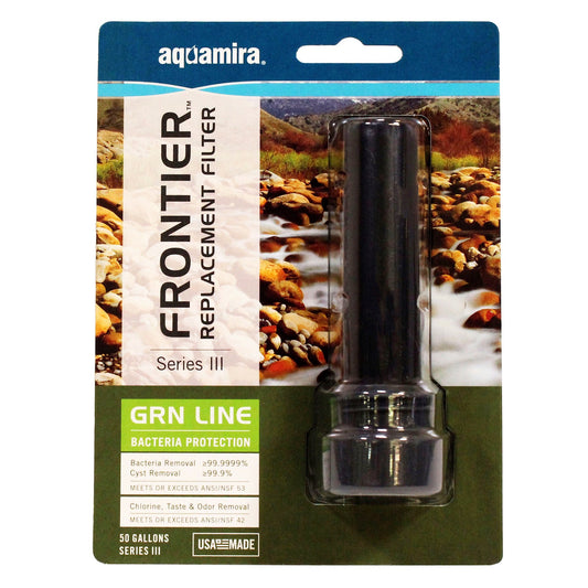 Aquamira Grn Line Series 3 Frontier replacement charcoal water filter, OEM packaging