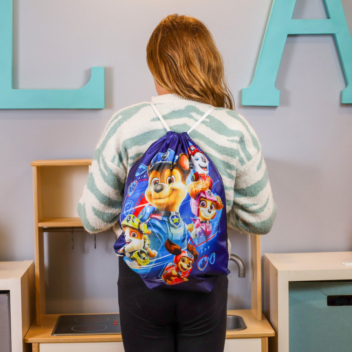 2 Pack 18 Inch Kids Licensed Cartoon Cinch Bag Travel Backpack Drawstring Tote, view 20