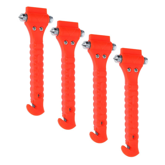 set of 4 emergency hammers with window punch and seat belt cutter