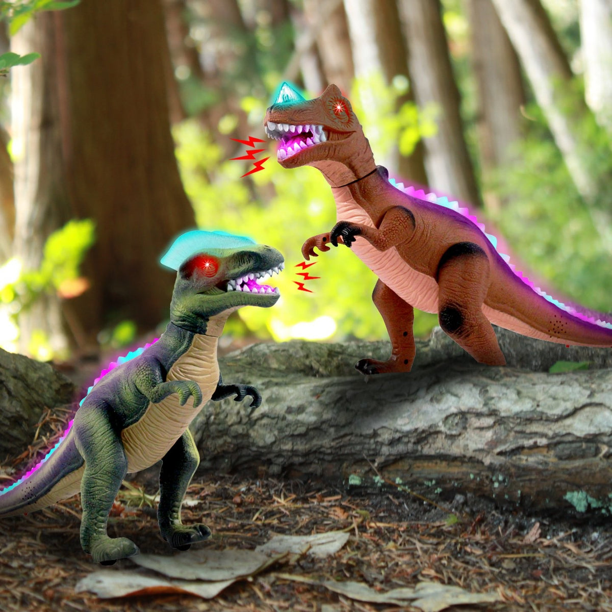 Kidplokio RC Remote Control Brown T Rex Dinosaur Toys with LED Lights, Sounds,, view 7