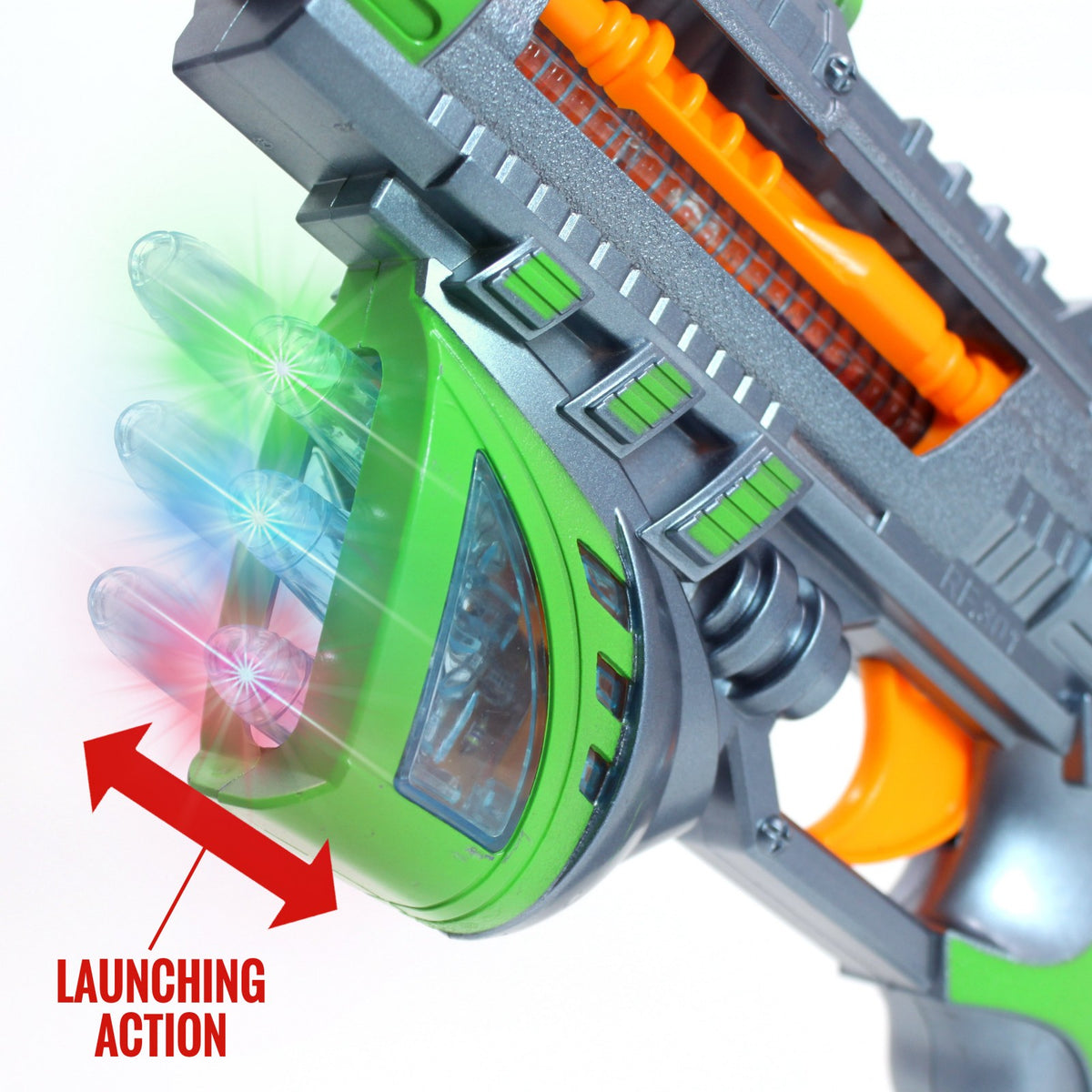 2 Pack Kidplokio Sonic Space Blaster Toy Gun w/ Flashing Lights & Sounds, Green,, view 5