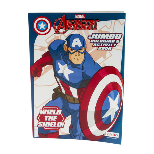Avengers coloring and activity book with superhero characters on the cover.