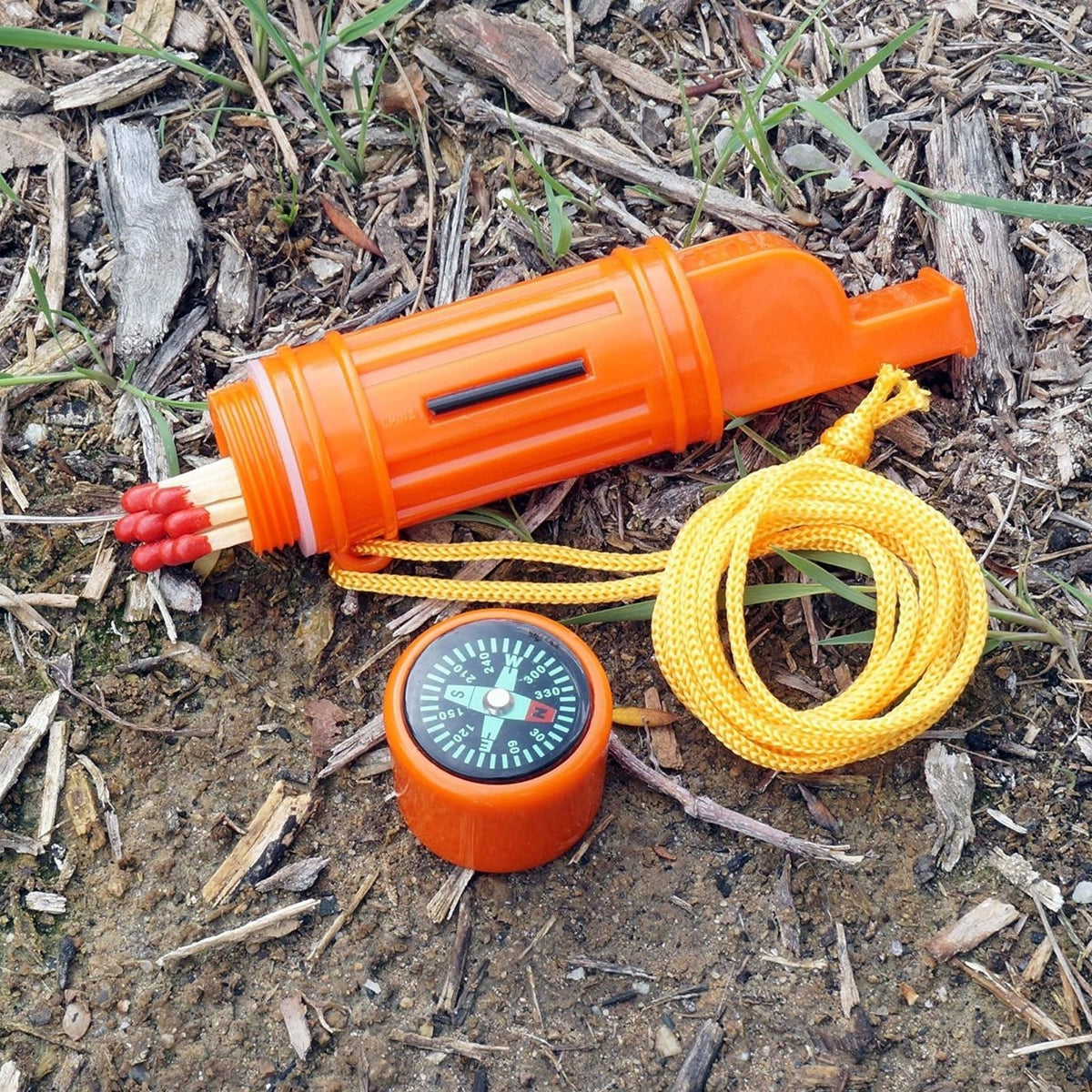 Universal Emergency 5 in 1 Multifunction Survival Whistle Orange - 2 Pack, view 8