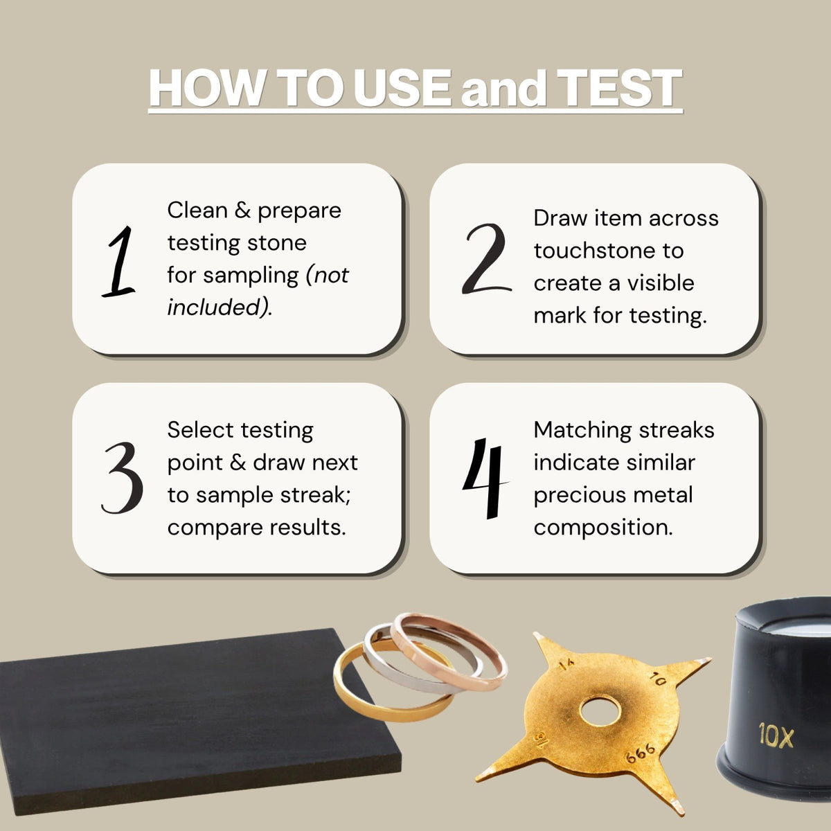 Silver and Gold Testing Kit Precious Metal Jewelry Tester  (999, 10k, 14k, 18k ), view 7