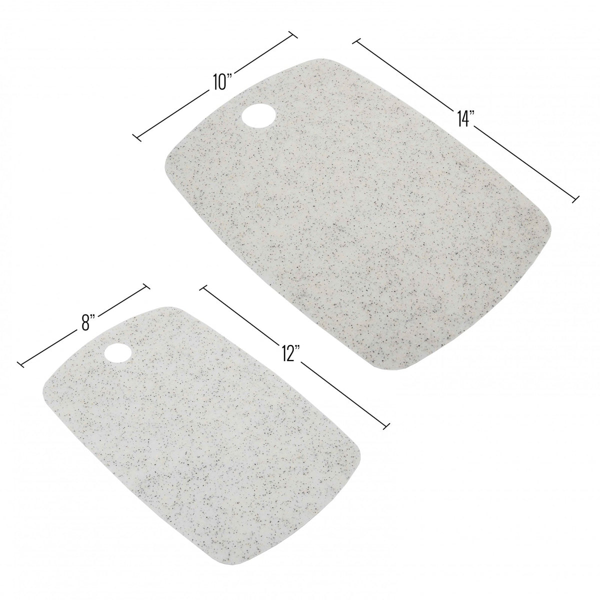 2 Pack Beille Plastic Kitchen Cutting Board Textured Non-slip Surface, Set of 2