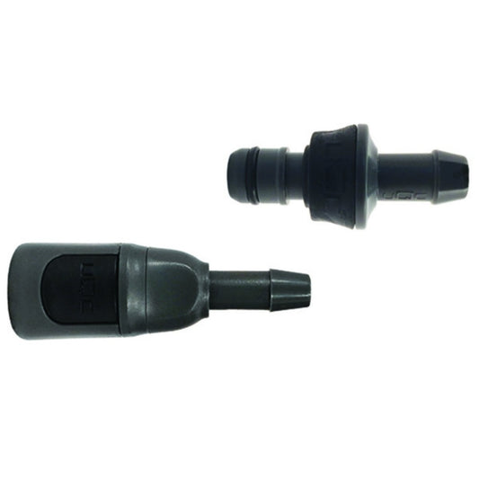 Aquamira tubing splice kit for 1/4" tubing, compatible with Frontier Filter, shown assembled.