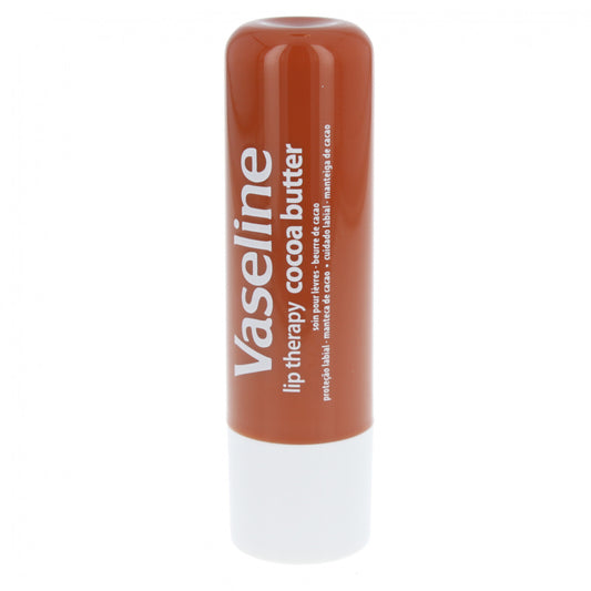 Vaseline Lip Therapy Cocoa Butter Lip Balm stick, .16oz, in product packaging