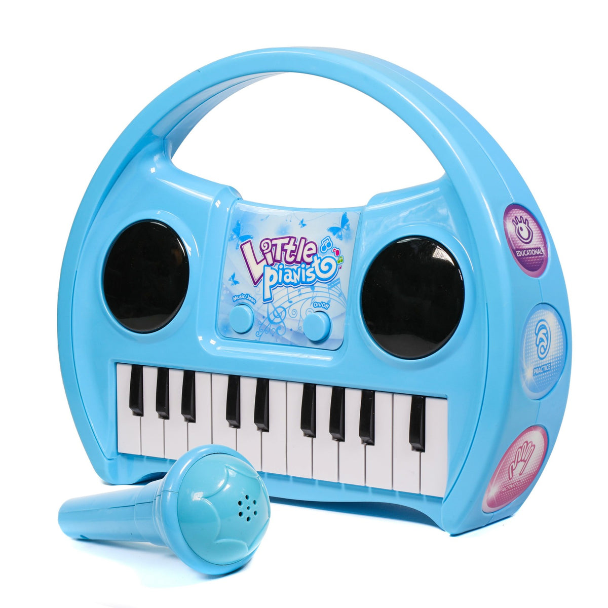 Kidplokio Kids Keyboard Piano with Microphone Lights Music Sounds, Blue, Boys, view 6