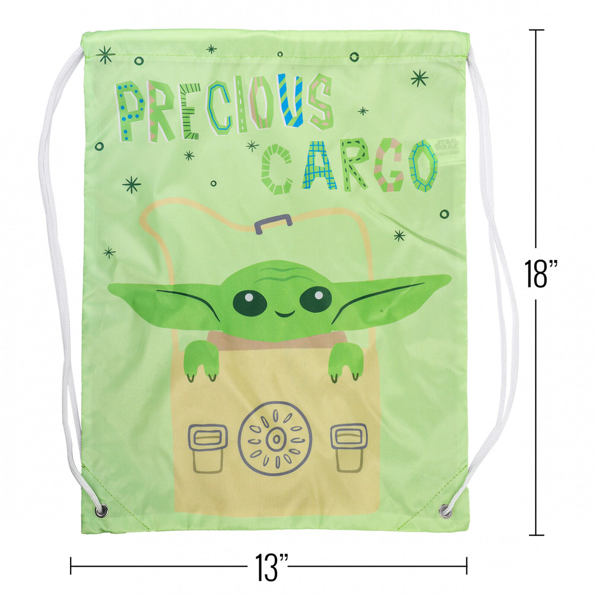 Baby Yoda 2pc Kids 18 Inch Cinch Bags Travel Backpacks Drawstring Totes Set, view 3