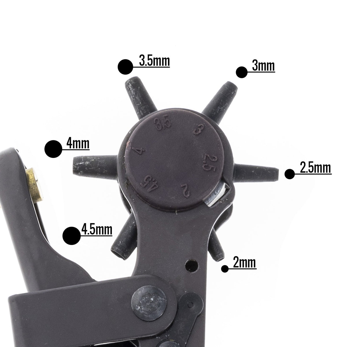 ToolTreaux 9 Inch Heavy Duty Revolving Leather Hole Punch Tool 2.0-4.5mm, view 7
