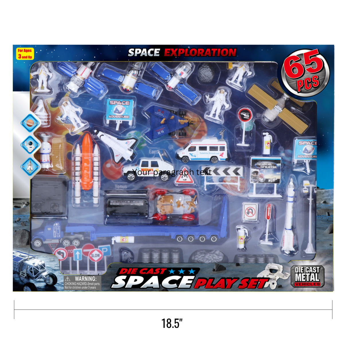 Kidplokio 65pc Pretend Play Diecast Cars Playset Boys Ages 3 and Up (5 Themes), view 17