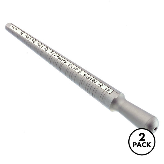 Two 10-inch aluminum ring sticks, silver color, laid out in parallel.