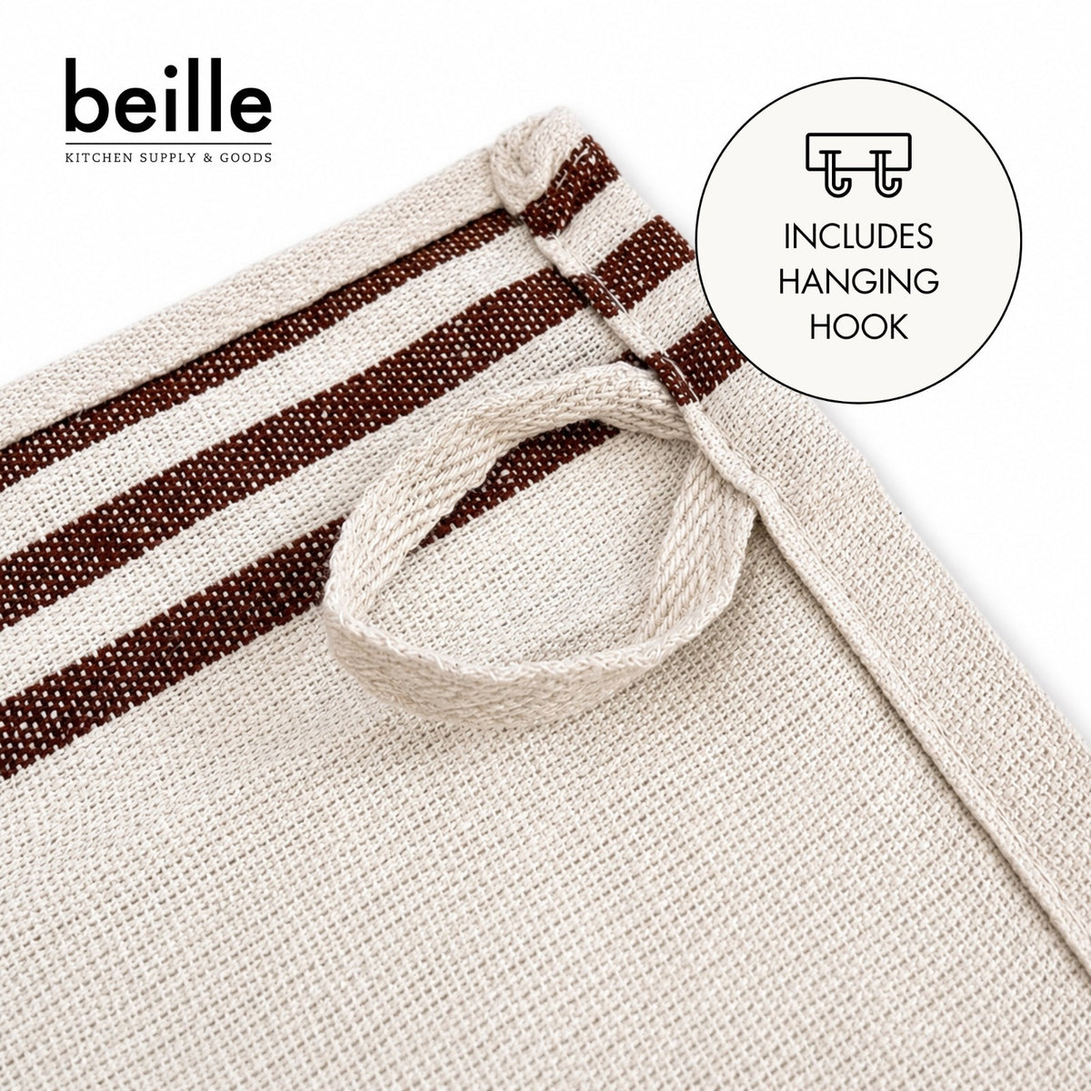 Beille 5pc 100% Cotton Oversized Dish Towel Set Kitchen Accessories (4 Colors)