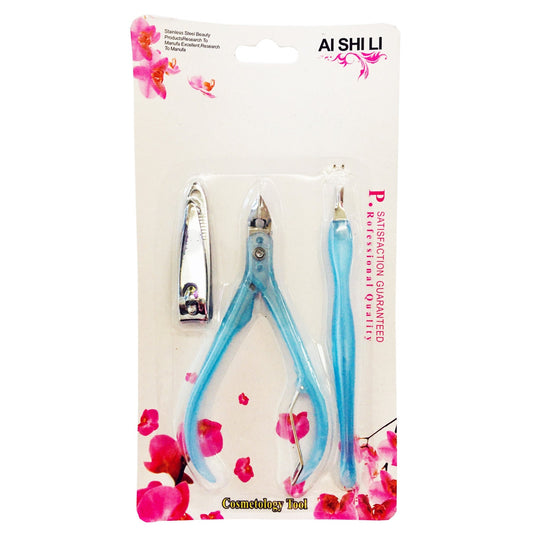 Three-piece manicure pedicure nail art tool set