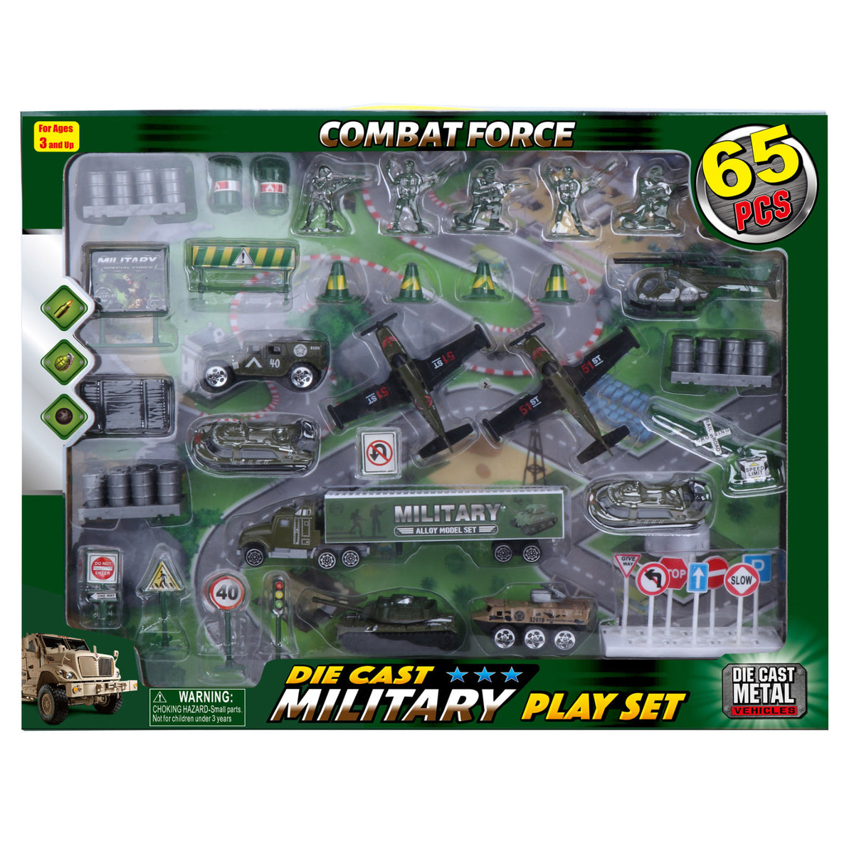 Kidplokio 65pc Pretend Play Diecast Cars Playset Boys Ages 3 and Up (5 Themes), view 7