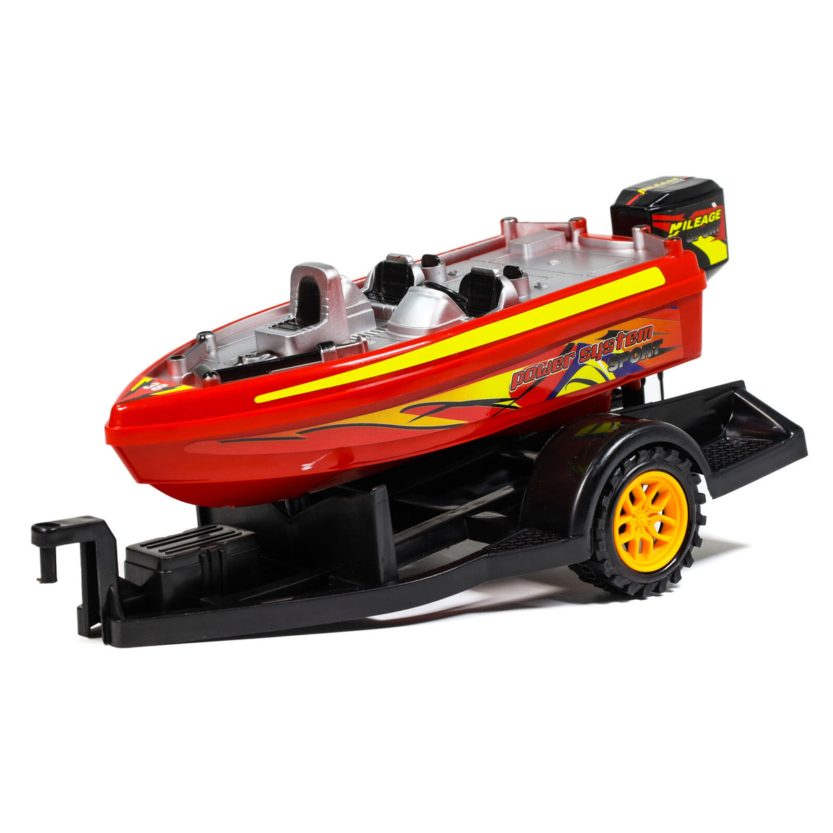 Path Blazer Friction Power Monster Truck Speed Boat Hauler With Trailer, view 5