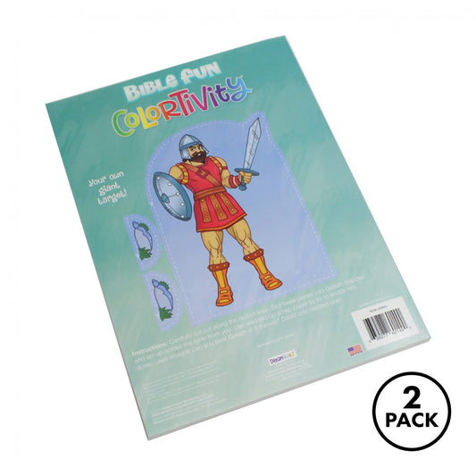 Two Colortivity Bible Fun coloring books for kids, assorted covers, 96 pages each, activity pages visible.