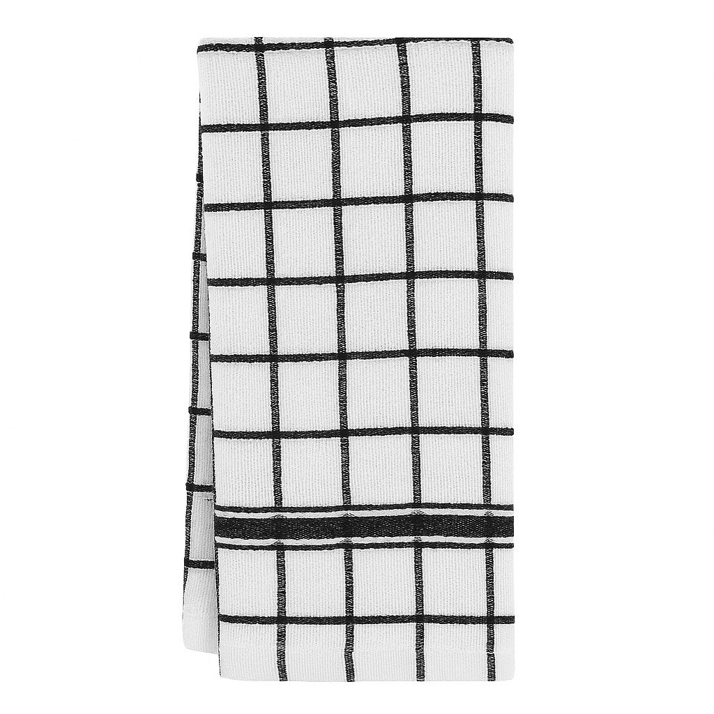 Beille 4pc 100% Cotton Terry Classic Windowpane Dish Towels Set (2 Colors)